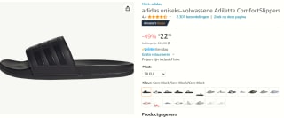 adidas Sportswear ADILETTE SHOWER zwart voor €22,95 bij Amazon