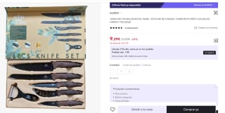 Juego Set de Cuchillos de Cocina, por 9,29€