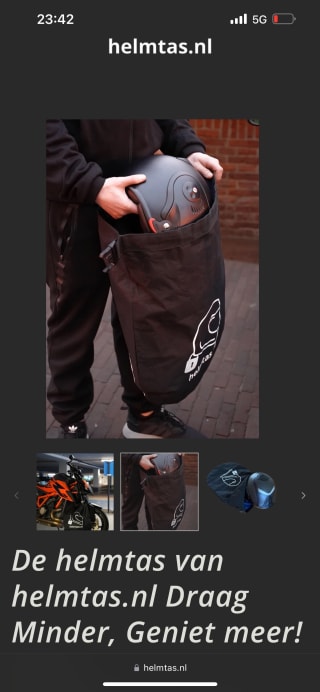 Vaderdag actie 2 helmtassen van helmtas.nl met 10% korting normaal 54,99 per stuk