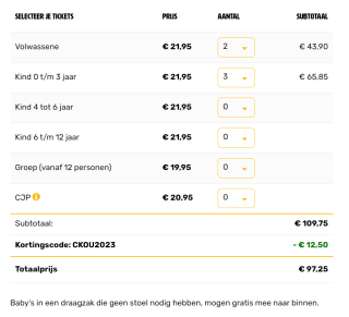 €2,50 korting per kaartje bij Corpus