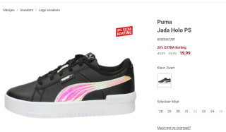 Puma Jada Holo PS kids sneakers zwart voor €19,99 bij Schuurman schoenen
