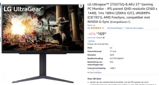 LG UltraGear 27GS75Q-B - QHD IPS Gaming monitor voor €169 bij Amazon