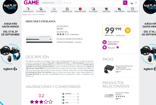 Xbox One S 2TB Blanca (Seminueva) por solo 99€