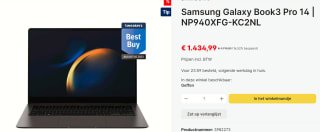 Samsung Galaxy Book3 Pro NP940XFG-KC2NL laptop voor €1.434,99 bij Levix