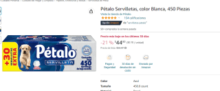 Servilletas Pétalo 450 piezas por $45