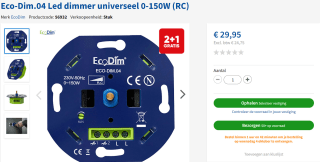Eco-Dim.04 Led dimmer universeel 0-150W (RC) 2+1 gratis bij Toolnation