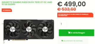 GIGABYTE Radeon RX 7800 XT GAMING OC 16G grafische kaart voor €499 bij Sicomputers