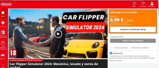 Juego para nintendo Car Flipper Simulator 2024: Mecánica, lavado y venta de coches por 0,99€