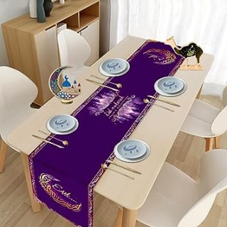 Purchase a Eid Mubarak table runner from Amazon for only £2.99