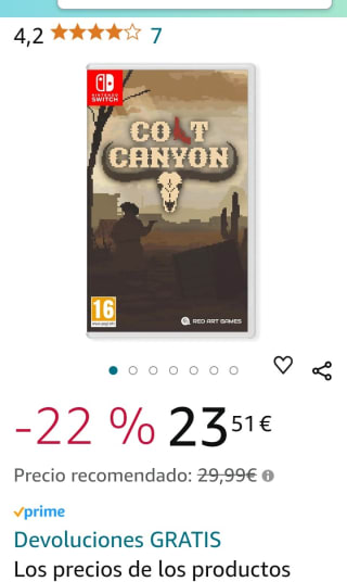 Cold Canyon Nintendo Switch por 23,51€.