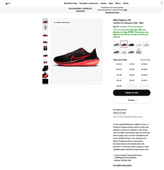 Zapatillas Nike Pegasus 40 de running para asfalto Mujer por 63,35€