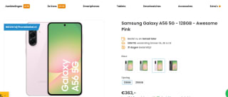 Samsung Galaxy A56 5G, 128GB opslag Roze voor €364 bij Phonemarket