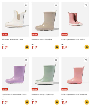 Nu 40% korting op alle regenlaarzen bij HEMA