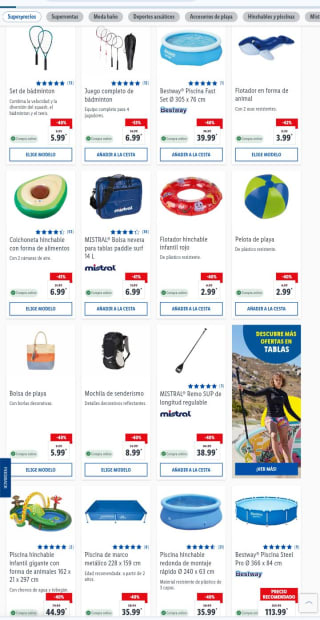Hasta 50% descuento en artículos veraniegos desde Lidl