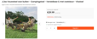 Vouwstoel Verstelbaar & met voetsteun voor €29,99 bij Ochama
