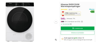 Hisense warmtepompdroger voor €549 bij EP