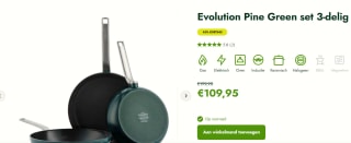 Evolution Pine Green set 3-delig PFAS-vrij voor €109,95 bij Greenpan