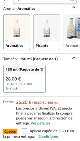 Calvin Klein, Agua de colonia para hombres 150 ml por 19,60€.