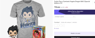 Camiseta y Funko Pop Vegeta Dragon Ball Z Special Edition 614 por 11,25€
