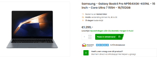 Samsung Galaxy Book4 Pro NP964XGK-KG1NL voor €1.299 bij Phonemarket