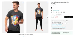 Pijama Dos Piezas Spiderman por 7,99€ también de Jurassic World y Marvel