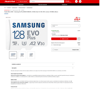 Tarjeta Micro SDXC Samsung Evo Plus 128GB a tan solo 11,24€