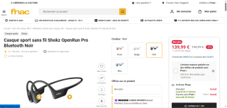 Casque sport sans fil Shokz OpenRun Pro Bluetooth Noir à 139,99 €