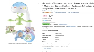Fisher Price Vlinderdromen 3in1 Projectormobiel voor €17,99 bij Amazon