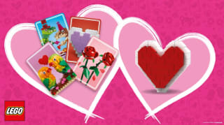 Gratis LEGO® Valentijnshart-bouwmodel en Valentijnsdag-kaarten in LEGO® Stores