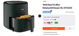 Tefal Easy Fry Max EY2453 - Heteluchtfriteuse - 5L - 1500W voor €59,99 bij Ibood