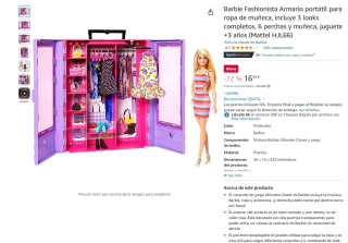 Muñeca Barbie Fashionista Armario portátil por 16,99€