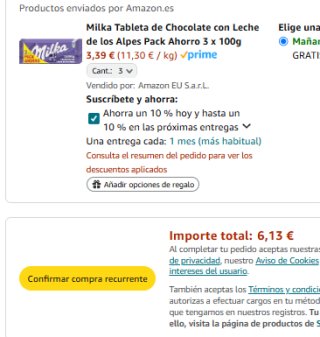 9 tabletas Milka Chocolate con Leche por 6,13€