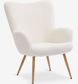 Fauteuil HUNDESTED off-white teddy/eiken voor €80 bij Jysk