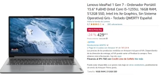 Portatil Lenovo IdeaPad 1 15IAU7 Intel Core i5-1235U/16GB/512GB SSD/15.6" por 429€