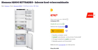 Siemens iQ500 KI77SADE0 - Inbouw koel-vriescombinatie voor €674,25 bij Bol.com