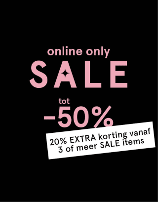 3 halen 1 betalen (winkels) of online 20% extra korting bij 3 items in de sale van Shoeby