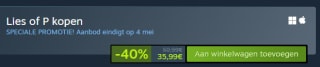 Lies of P voor €35,99 via Steam