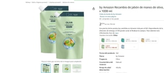 Recambio de jabón de manos de oliva, o miel y leche 2 x 1000 ml por 2,20€