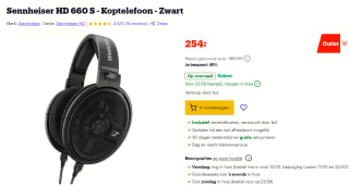 Sennheiser HD 660 S voor €254 bij Bol