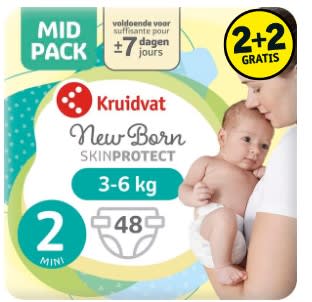 Kruidvat NewBorn luiers 2+2 gratis bij Kruidvat