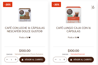 30% de descuento en Cápsulas en Dolce Gusto