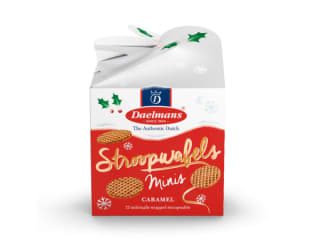 Gratis kerstdoosje met mini Stroopwafels bij bestelling bij Daelmans Stroopwafels
