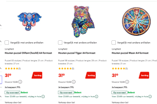 Diverse Longfield houten legpuzzels vanaf €3,99 bij Bol.