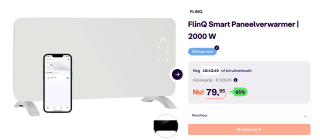 FlinQ Smart Convectorkachel - Elektrische Kachel met WiFi voor €79,95 bij Ibood