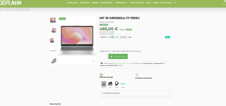 Portátil HP 15-Fd0060Ns 15,6" Full-HD i7-1355U 16GB RAM 512GB SSD UHD Graphics FreeDOS por solo 485€