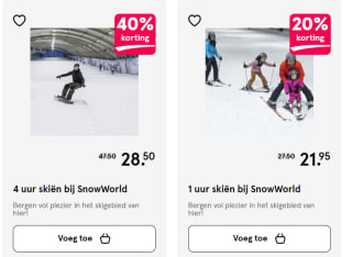 Tot 40% korting op een vouchercode bij SnowWorld via de Etos