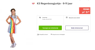 K3 jurkje Regenboog 9-11 jaar - Verkleedjurkje voor €5 bij euroshop in België