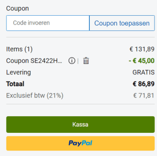 Dell 24" Scherm SE2422H - 1920x1080 (FHD) - 75Hz - VA - Zwart - 5 ms AMD FreeSync voor €86,89 dmv code bij Dell voor €86,89 @ Dell