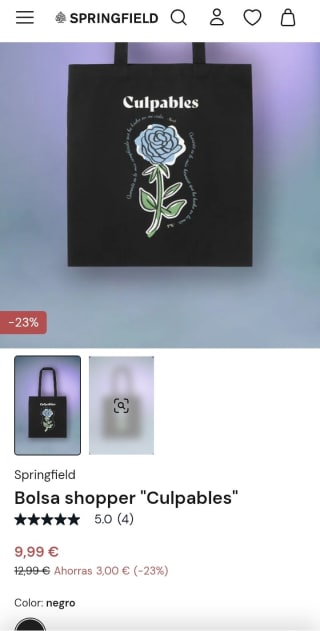 Bolsa shopper "Culpables" por 9,99€.