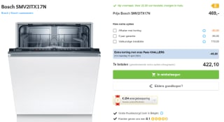 BOSCH Volledig Geintegreerde Vaatwasser voor €422,10 bij Bemmelenkroon